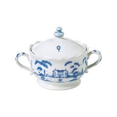 Country Estate Sugar Bowl with Lid- Delft Blue