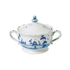 Country Estate Sugar Bowl with Lid- Delft Blue