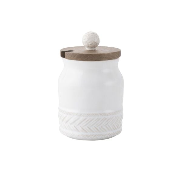 Le Panier Ahşap Kapaklı Şekerlik Beyaz Eskitme