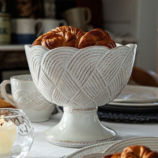 Le Panier Mystic Knot Ayaklı Kase Beyaz Eskitme