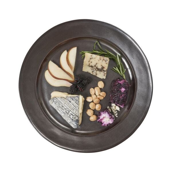 Pewter Stoneware Seramik Supla ve Servis Tabağı