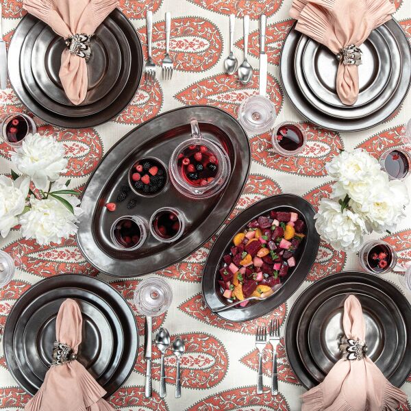 Pewter Stoneware Seramik 16 Parça Yemek Takımı