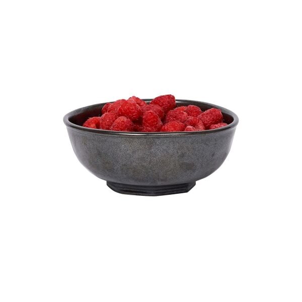 Pewter Stoneware Seramik Meyve Kasesi