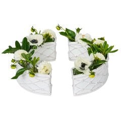Berry & Thread Petite Parterre Garden Half Circle Vase Set/2 - Whitewash