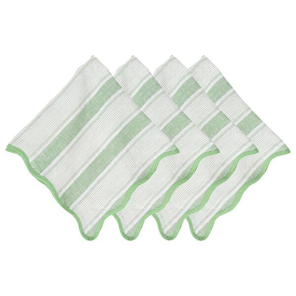 Cabana Stripe Peçete 4lü Set Yosun Yeşili