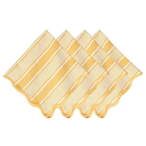 Cabana Stripe Peçete 4lü Set Güneş Sarısı