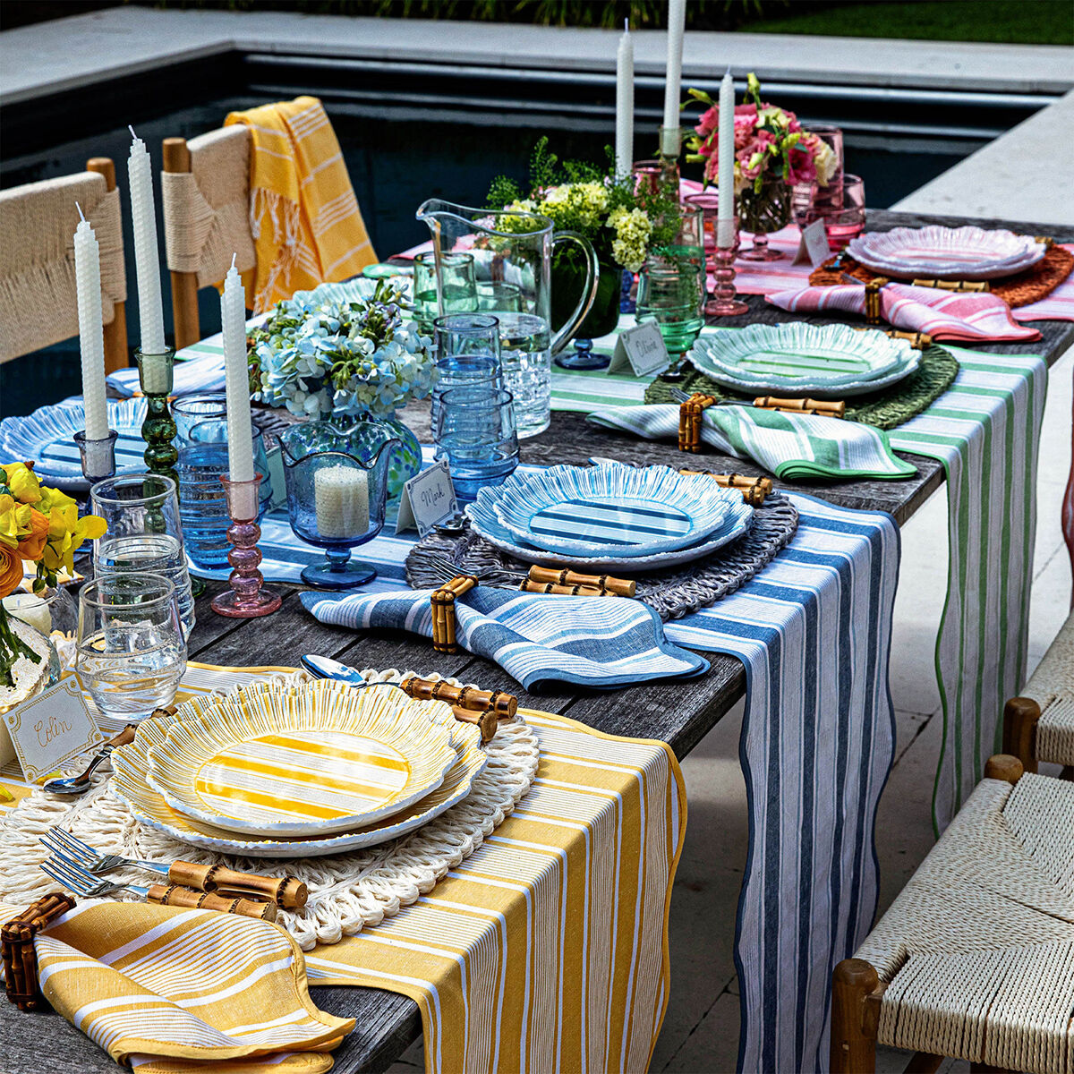 Cabana Stripe Napkin Assorted Set/4 - Multi