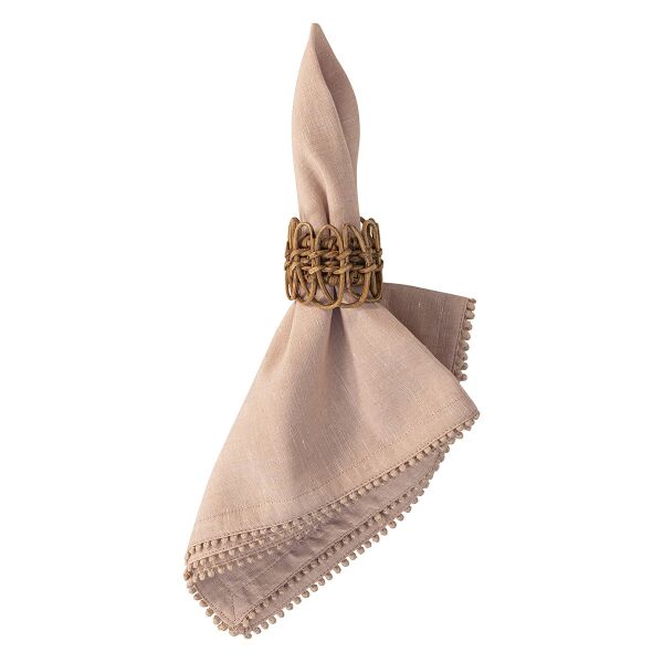 Berry Trim Napkin Set/4 - Blush