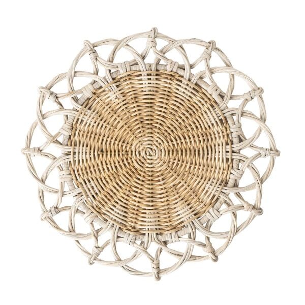 Provence Rattan Amerikan Servis 4lü Set Beyaz Eskitme