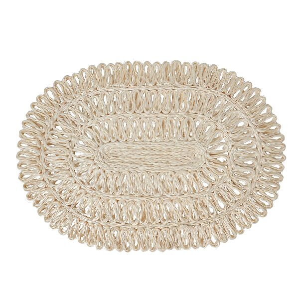 Straw Loop Oval Amerikan Servis Beyaz Eskitme