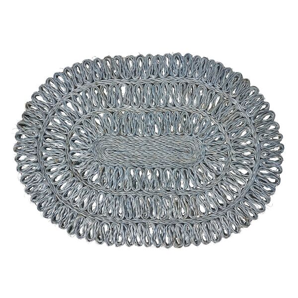 Straw Loop Oval Amerikan Servis Şambre Mavi