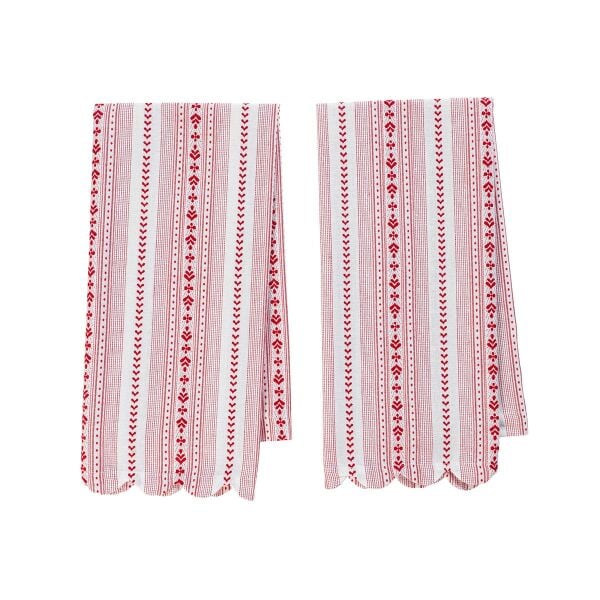 Villa Stripe Kitchen Towel Set/2 - Red