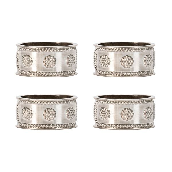 Berry & Thread Peçete Halkası 4lü Set Silver