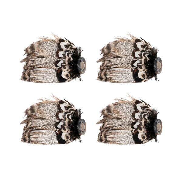 Feather Peçete Halkası 4lü Set Espresso Kahve