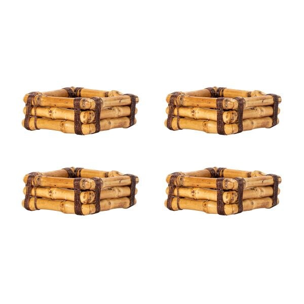 Bamboo Peçete Halkası 4lü Set Doğal