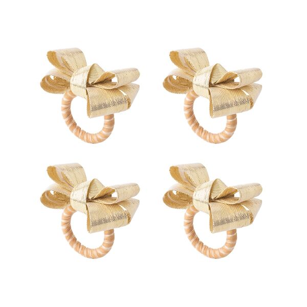 Tuxedo Peçete Halkası 4lü Set Gold
