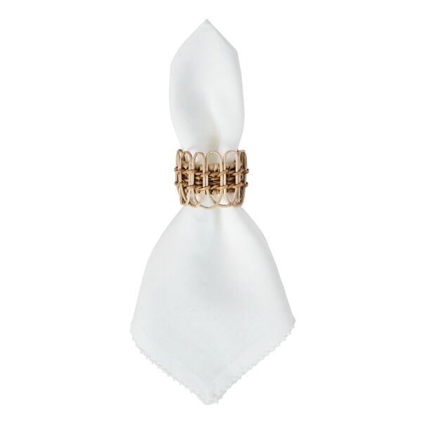 Provence Rattan Napkin Ring - Whitewash