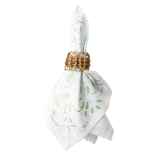 Provence Rattan Napkin Ring Set/4 - Natural