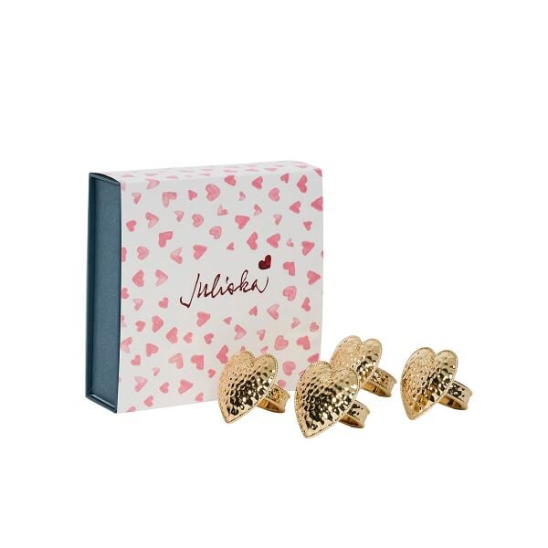 Berry & Thread Heart Peçete Halkası 4lü Set Gold