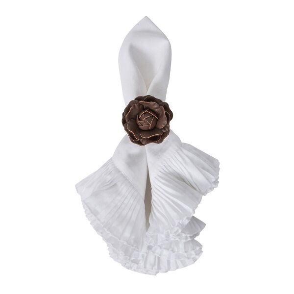 Camellia Peçete Halkası 4lü Set Kahverengi