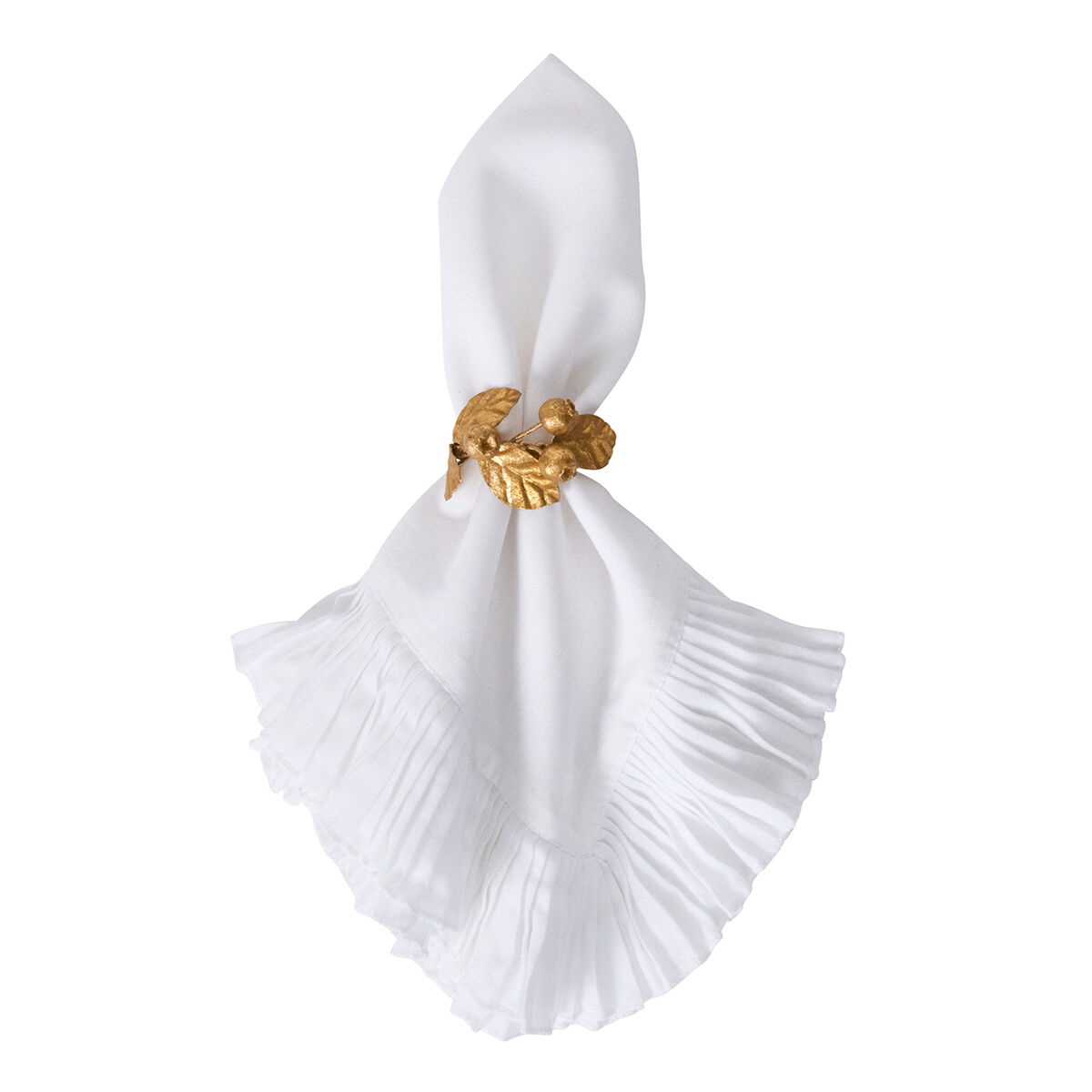 Forest Walk Leaf Napkin Ring Assorted Set/4 - Gold