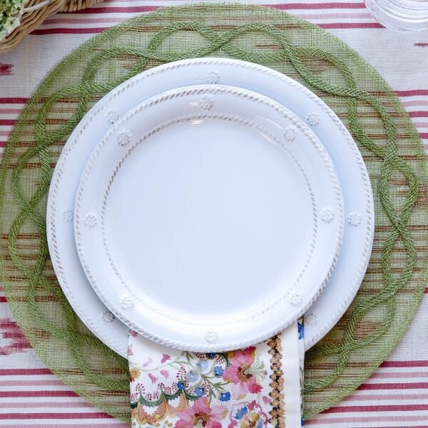 Berry & Thread Melamin Yemek Tabağı Beyaz Eskitme