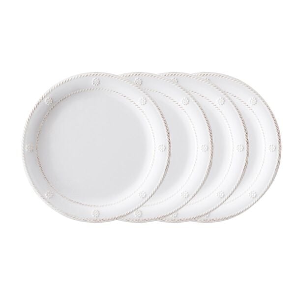 Berry & Thread Melamin Tatlı ve Salata Tabağı 4lü Set Beyaz Eskitme