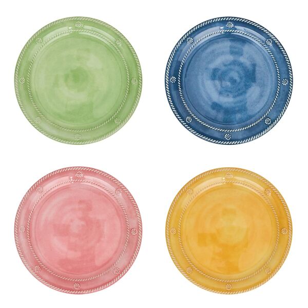 Berry & Thread Melamine Dessert/Salad Plate Assorted Set/4 - Multi
