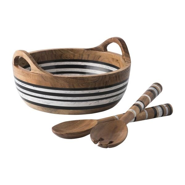Stonewood Stripe Salata Servis Seti 2 Parça Set