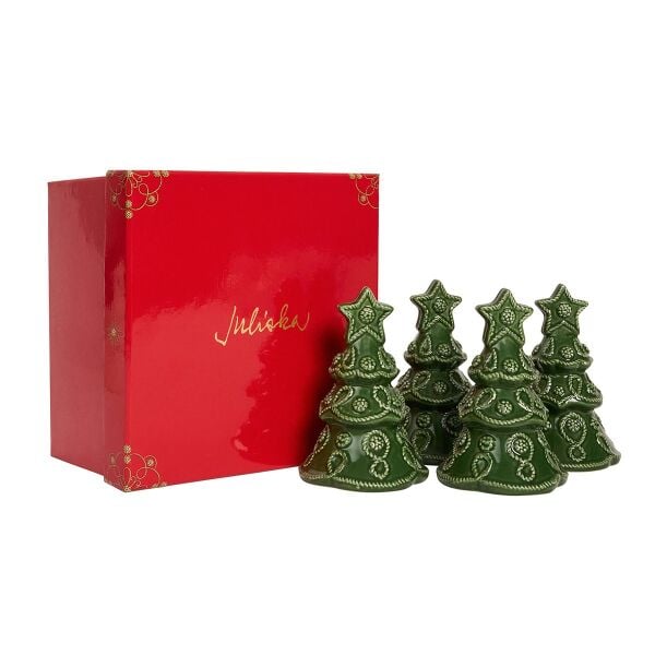 Berry & Thread Ağaç Dekor İsim Kartlığı 4lü Set Fesleğen Yeşili