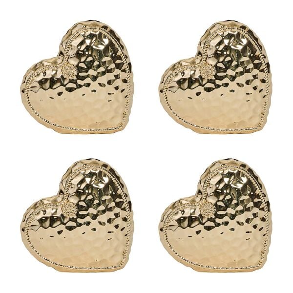 Berry & Thread Heart İsim Kartlığı 4lü Set Gold