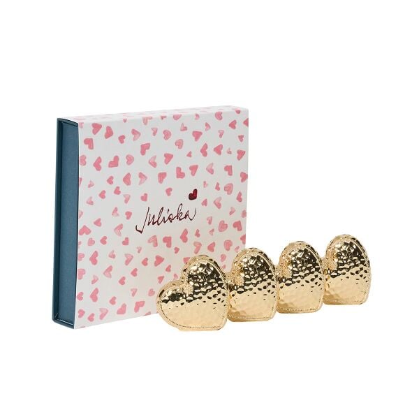 Berry & Thread Heart İsim Kartlığı 4lü Set Gold