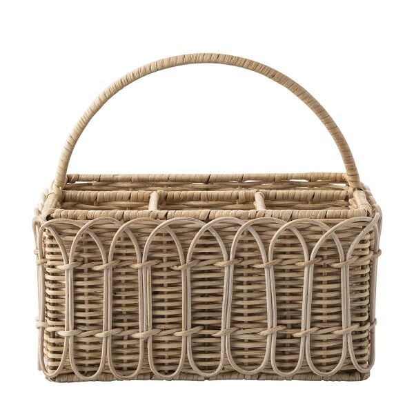 Provence Rattan Çatal Kaşık Düzenleyici Beyaz Eskitme