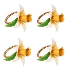 Meadow Walk Daffodil Napkin Ring, Set/4 - Yellow
