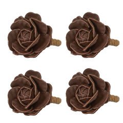 Camellia Napkin Ring Set/4 - Brown