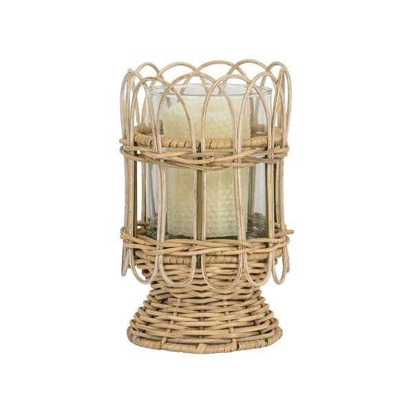 Provence Rattan Fener Mumluk Beyaz Eskitme