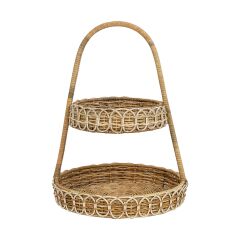 Provence Rattan Two Tiered Server - Whitewash