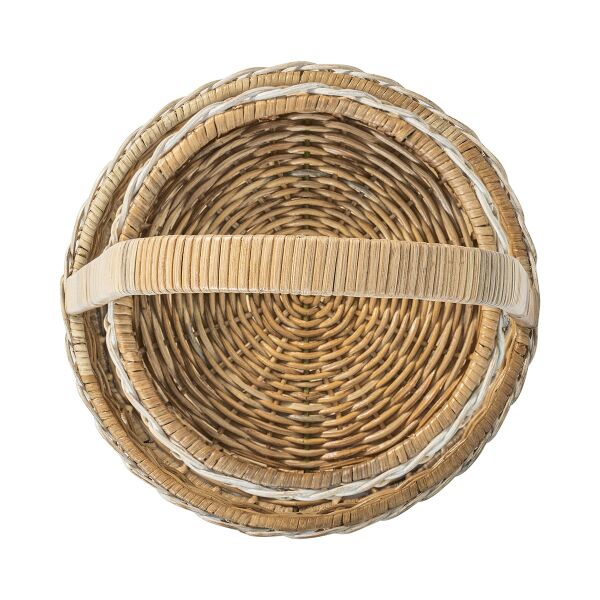 Provence Rattan İki Katlı Servis Standı Beyaz Eskitme