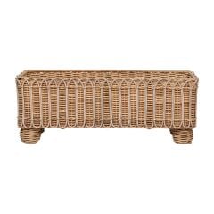 Provence Rattan Rectangular Planter - Whitewash