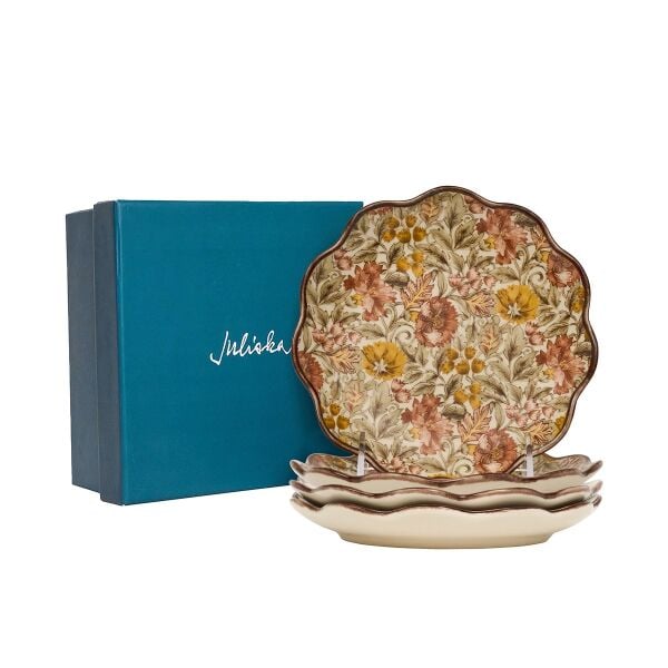 Willa Kokteyl Tabağı 4lü Set Kehribar
