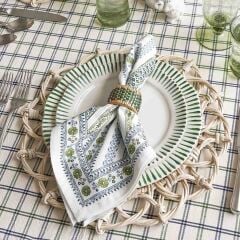 Sitio Stripe Dinner Plate - Basil