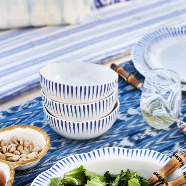 Sitio Stripe Kahvaltı ve Dondurma Kasesi Delft Mavisi