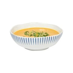 Sitio Stripe Coupe Bowl - Delft Blue