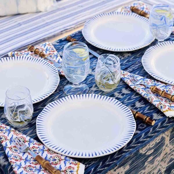 Sitio Stripe 16 Parça Yemek Takımı Delft Mavisi